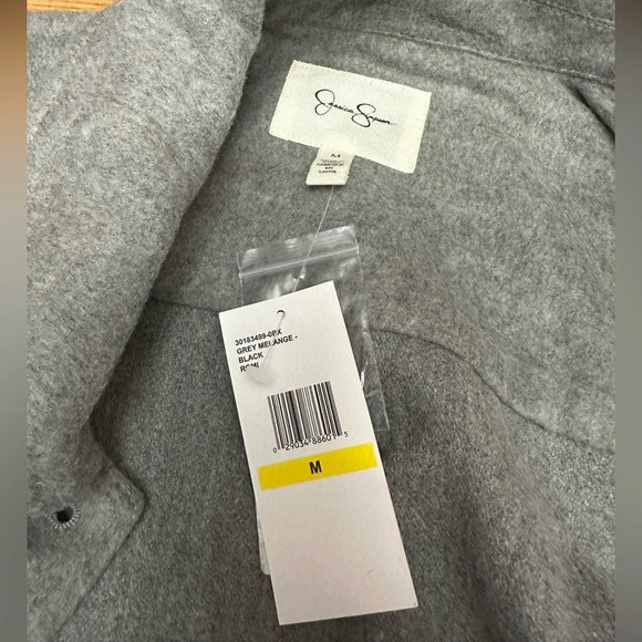 Jessica Simpson NWT Romi long gray flannel button up sz Medium 20” p2p - Picture 4 of 9